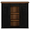 vidaXL Hanging Cabinet Black Solid Pine Wood, Metal Medium