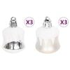 vidaXL Christmas Bauble Set Silver and white Plastic Multiple sizes