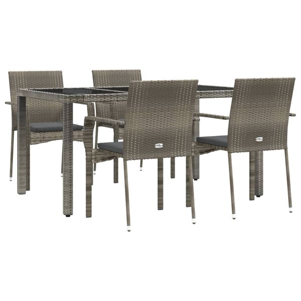 vidaXL Garden Dining Set Grey, Dark Grey