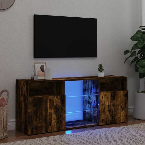 vidaXL TV Cabinet Smoked oak Engineered wood Medium TV Cabinet