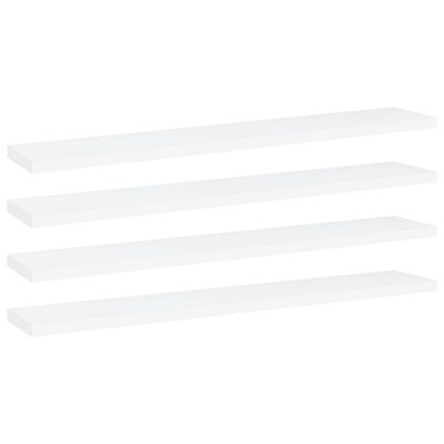 vidaXL Bookshelf Boards 4 pcs White 23.6"x3.9"x0.6" Engineered Wood