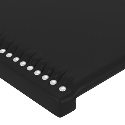 vidaXL LED Headboard Black 39.4"x2"x46.5"/50.4" Faux Leather