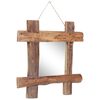 vidaXL Mirror Natural Recycled Teak Wood 19.7 x 19.7 in