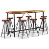 vidaXL Bar Set Brown Reclaimed wood Large Industrial Bar Set