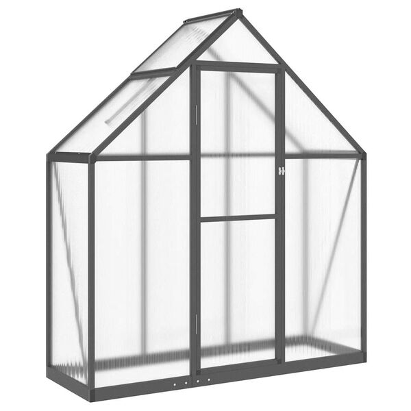 vidaXL Greenhouse Anthracite and clear Aluminum, Polycarbonate Medium
