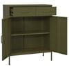 vidaXL Storage Cabinet Olive Green Steel 31.5 x 13.8 x 40.0 in