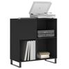 vidaXL Record Cabinet Black Engineered wood, Iron Medium Record Cabinet