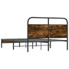 vidaXL Bed Frame Smoked oak Steel, engineered wood Full Bed Frame