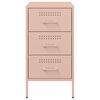 vidaXL Bedside Cabinet Pink Cold-rolled Steel Adjustable Feet