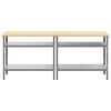 vidaXL Work Bench Set with Shelf 2 pcs Gray 200 x 55 x 85 cm Steel