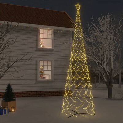 vidaXL Christmas Cone Tree Warm White 3000 LEDs 8x26 ft