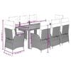 vidaXL Garden Dining Set Grey