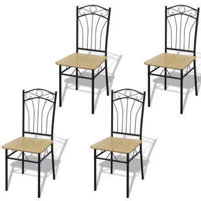 vidaXL Dining Chairs 4 pcs Light Brown MDF