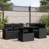 vidaXL Garden Sofa Set Black PE rattan 6 Piece Set Modular