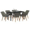 vidaXL Garden Dining Set with Cushion 7 pcs Grey Poly Rattan