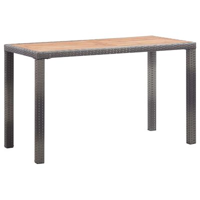 vidaXL Patio Table Anthracite and Brown 48.4"x23.6"x29.1" Solid Acacia Wood