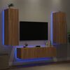 vidaXL TV Wall Unit Sonoma Oak Engineered Wood Medium TV Wall Unit