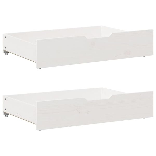 vidaXL Under-bed Drawer White Solid Pine Wood 33.5 x 21.7 x 6.7 in