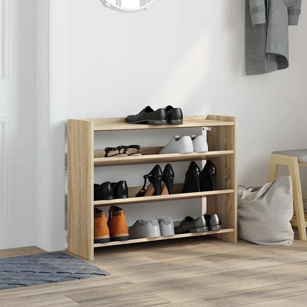 vidaXL Shoe Rack Sonoma oak Engineered wood Medium Shoe Rack