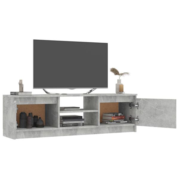 vidaXL TV Stand Concrete Gray 47.2"x11.8"x14" Engineered Wood