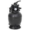 vidaXL Sand Filter Black Steel, PE, ABS Medium Durable Sand Filter