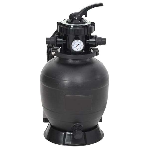 vidaXL Sand Filter Black Steel, PE, ABS Medium Durable Sand Filter