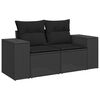 vidaXL Garden Sofa Set Black PE rattan Large Adjustable Feet