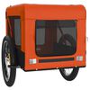 vidaXL Pet Bike Trailer Orange and Black Oxford fabric, iron, PVC Medium