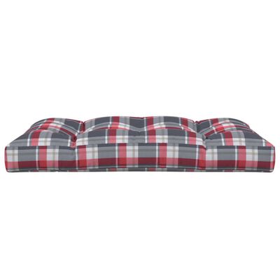 vidaXL Pallet Sofa Cushion Red Check Pattern 47.2"x31.5"x3.9"