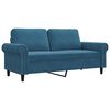 vidaXL 2-seater Sofa Blue Velvet (100% polyester), metal, foam