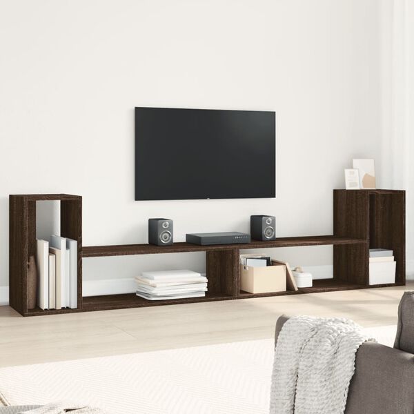 vidaXL TV Cabinet Brown Oak Engineered Wood 39.4 x 11.8 x 19.7 in