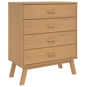 vidaXL Drawer Cabinet Brown Solid pine wood Medium Drawer Cabinet