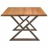 vidaXL Dining Table Light brown Solid oak wood, powder-coated steel Large