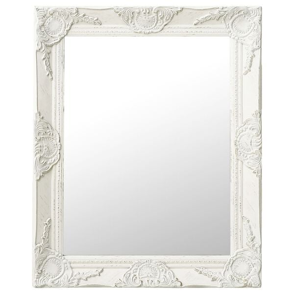 vidaXL Wall Mirror White Wood, glass, engineered wood 19.7 x 23.6 in