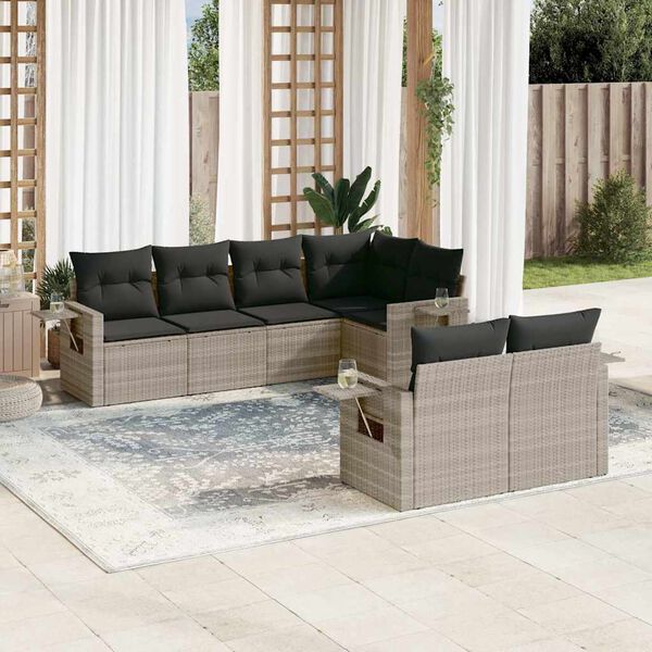 vidaXL Garden Sofa Set Light Grey, Dark Grey