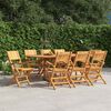 vidaXL Folding Garden Chair Set of 8 Teak Solid teak wood Standard