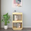 vidaXL Book Cabinet Natural Solid Pinewood 15.7x13.8x28.0 in