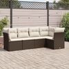 vidaXL Garden Sofa Set Brown PE rattan 5 Piece Set Modular