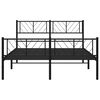 vidaXL Metal Bed Frame Black Powder-Coated Steel Small Double
