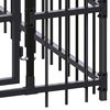 vidaXL Dog Kennel Black Powder-coated steel 139.9 ft&sup2; Durable