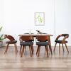 vidaXL Dining Chair Set of 6 Dark grey and dark brown Fabric and bentwood