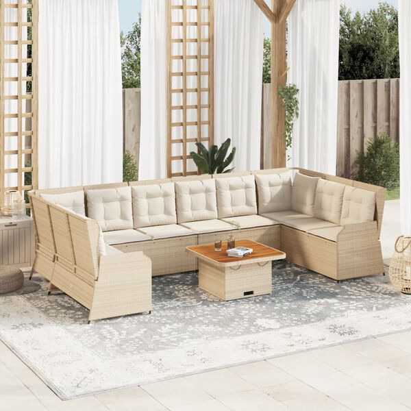 vidaXL Patio Lounge Set Beige and Cream White