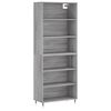 vidaXL Highboard Grey Sonoma Engineered Wood, Metal Standard Highboard