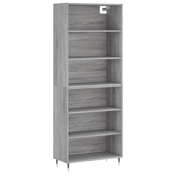 vidaXL Highboard Grey Sonoma Engineered Wood, Metal Standard Highboard