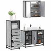 vidaXL Bathroom Furniture Set Grey sonoma Engineered wood, metal, glass