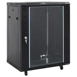 vidaXL Network Cabinet Black 23.62 x 23.62 x 31.50 in Steel