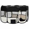 vidaXL Dog Playpen Black and Cream Polyester Foldable Dog Playpen