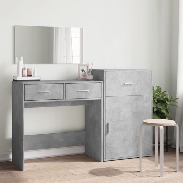vidaXL Dressing Table Set Concrete Grey Engineered Wood Medium