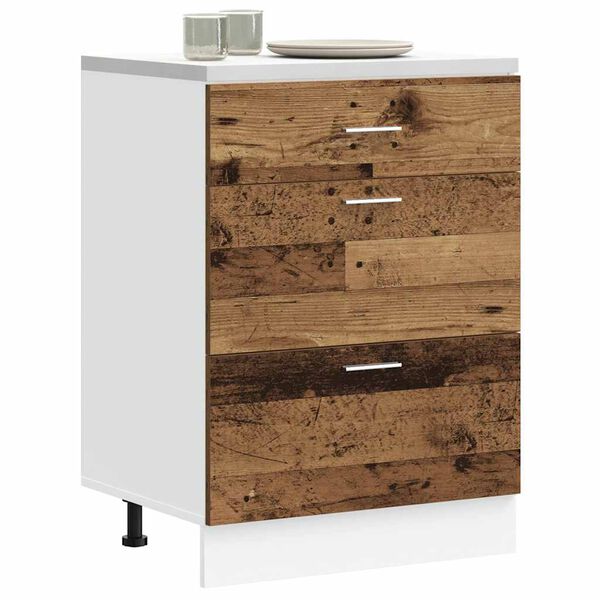 vidaXL Kitchen Base Cabinet Old Wood Engineered Wood Medium