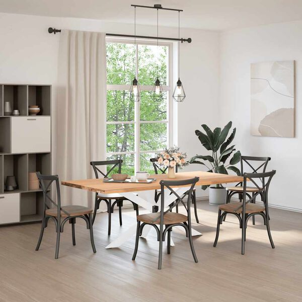 vidaXL Dining Table Leg White Powder-coated steel Adjustable Feet